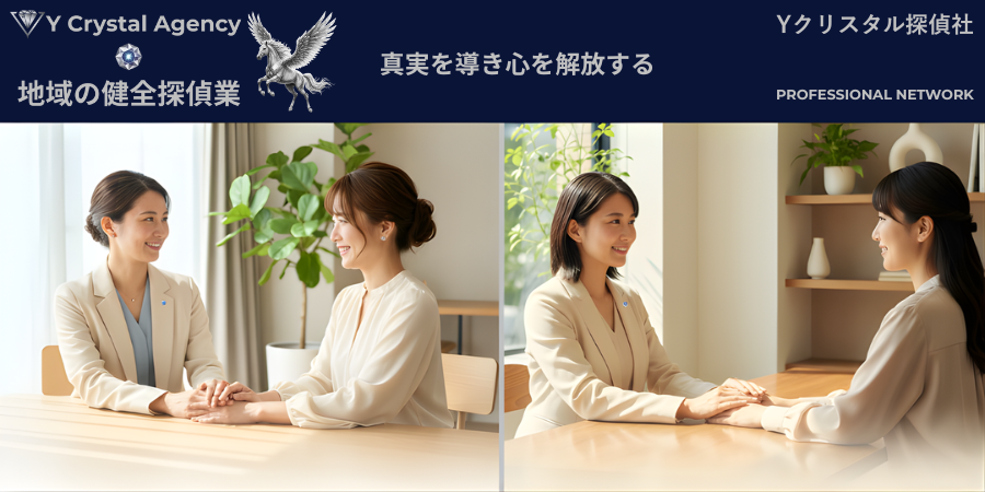 「探偵看護®」お問い合わせへの誘導バナー。 介護士・看護師専用の窓口へ進む訪問者へ、安心感と一歩を踏み出す勇気を提供する、笑顔の女性スタッフと依頼者のイメージ。